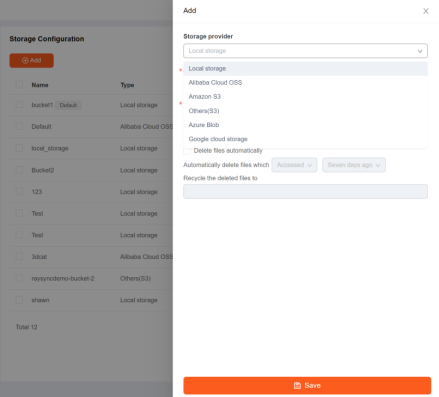 Raysync Client - Storage Configuration